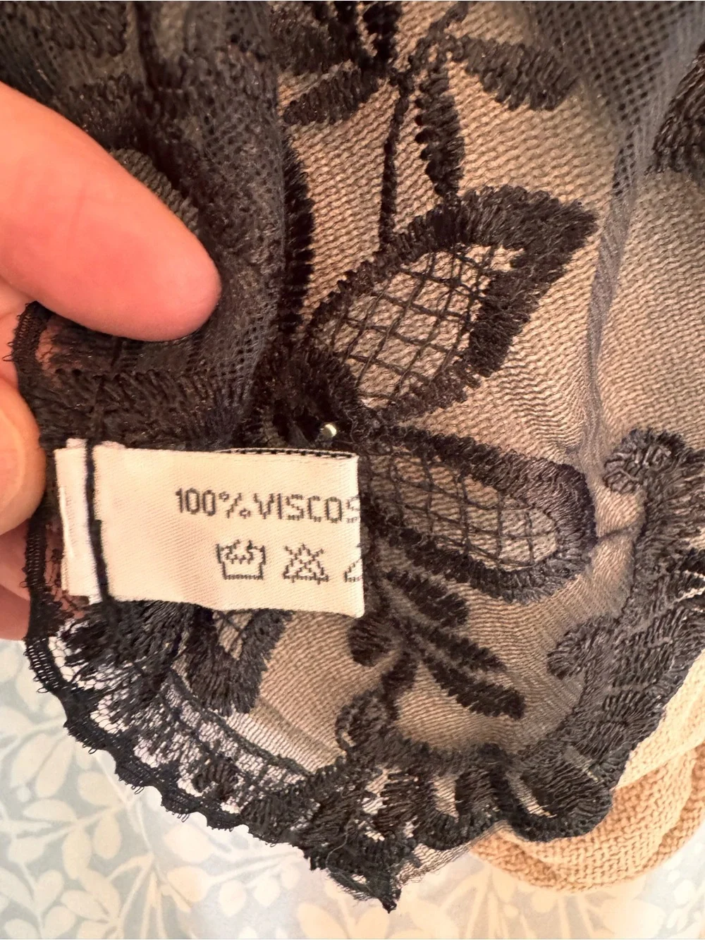 Black Lace Pearl Accent Scarf - Women Accessories